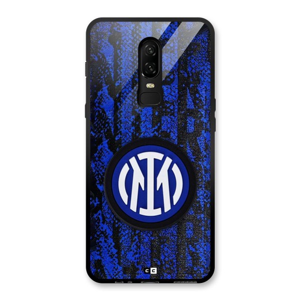 Inter Milan Texture Glass Back Case for OnePlus 6