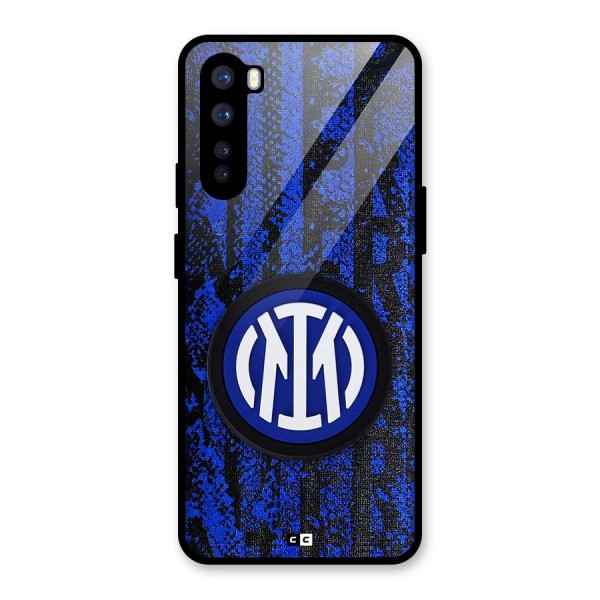 Inter Milan Texture Glass Back Case for OnePlus Nord