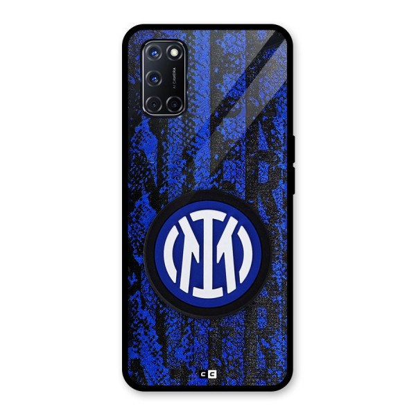 Inter Milan Texture Glass Back Case for Oppo A52