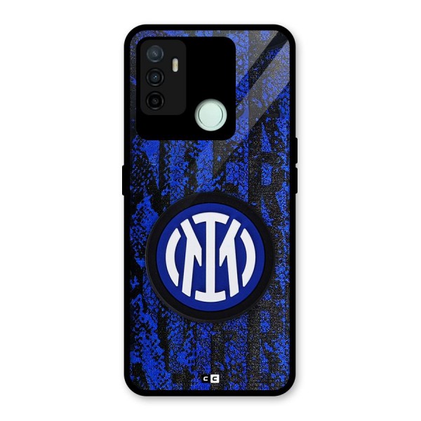 Inter Milan Texture Glass Back Case for Oppo A53