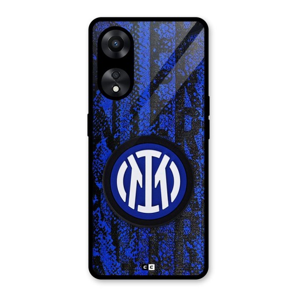 Inter Milan Texture Glass Back Case for Oppo A78