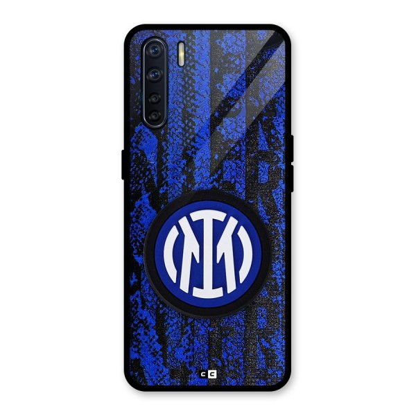 Inter Milan Texture Glass Back Case for Oppo F15