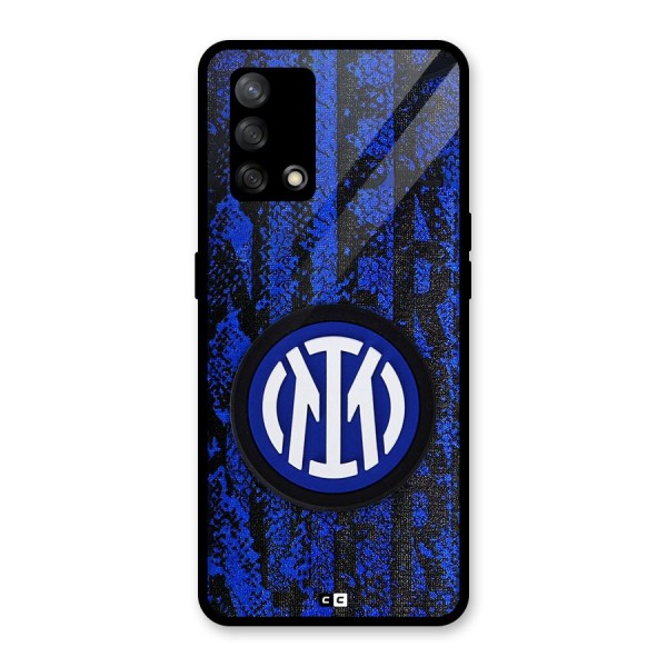 Inter Milan Texture Glass Back Case for Oppo F19s