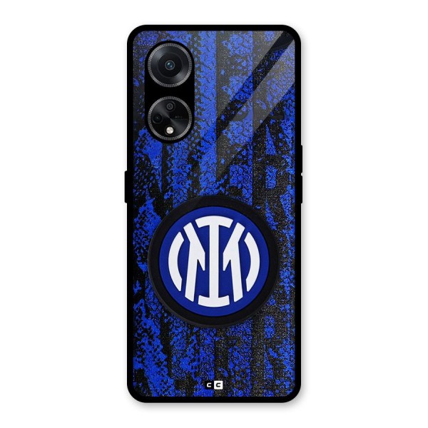 Inter Milan Texture Glass Back Case for Oppo F23