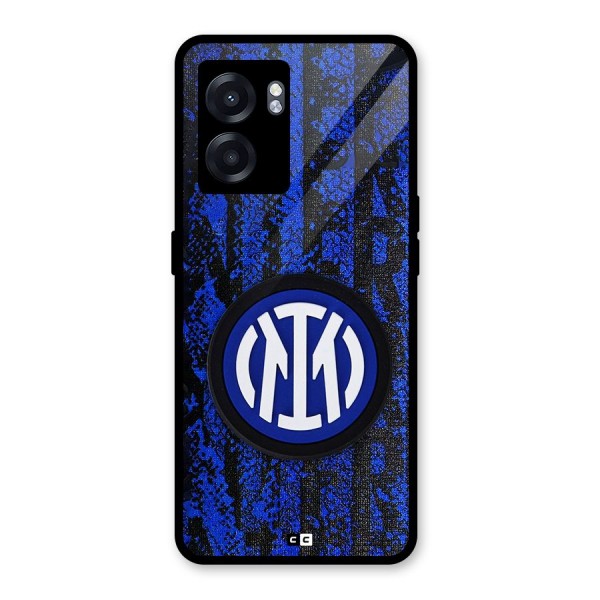 Inter Milan Texture Glass Back Case for Oppo K10 (5G)