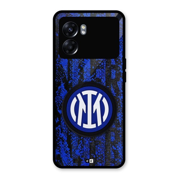 Inter Milan Texture Glass Back Case for Oppo K10 5G