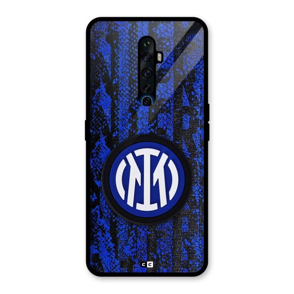 Inter Milan Texture Glass Back Case for Oppo Reno2 F