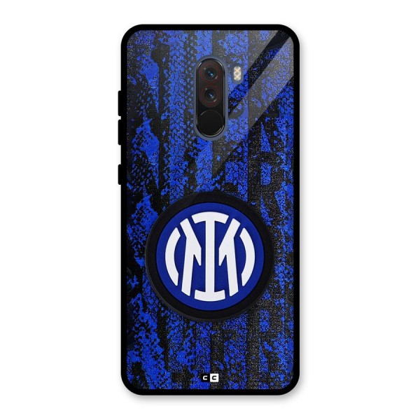 Inter Milan Texture Glass Back Case for Poco F1