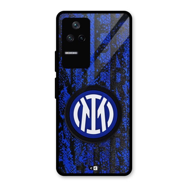 Inter Milan Texture Glass Back Case for Poco F4 5G