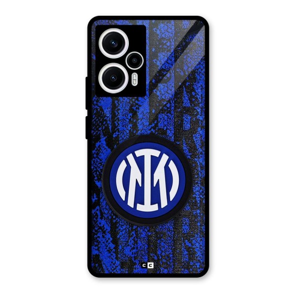 Inter Milan Texture Glass Back Case for Poco F5