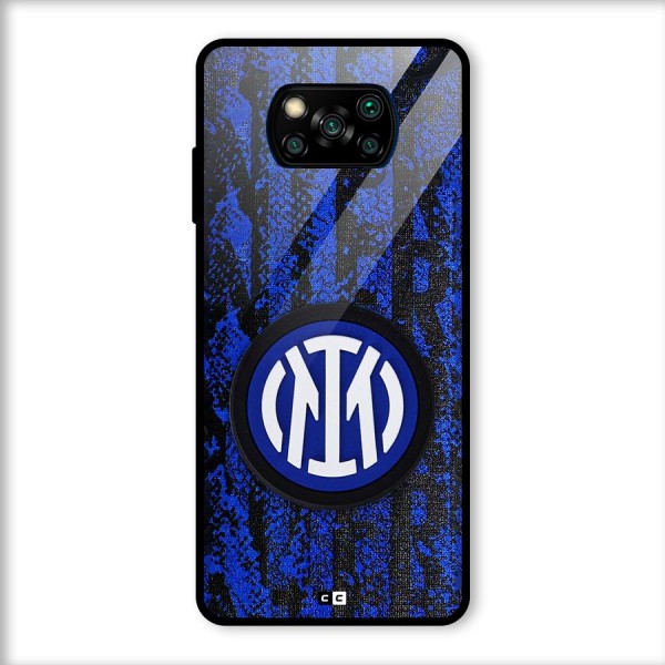 Inter Milan Texture Glass Back Case for Poco X3