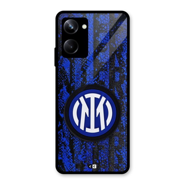 Inter Milan Texture Glass Back Case for Realme 10 Pro