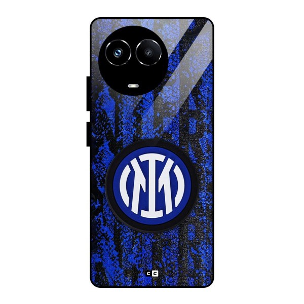 Inter Milan Texture Glass Back Case for Realme 11X