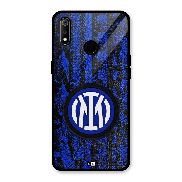 Inter Milan Texture Glass Back Case for Realme 3