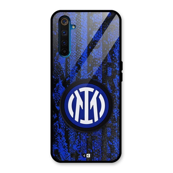 Inter Milan Texture Glass Back Case for Realme 6 Pro