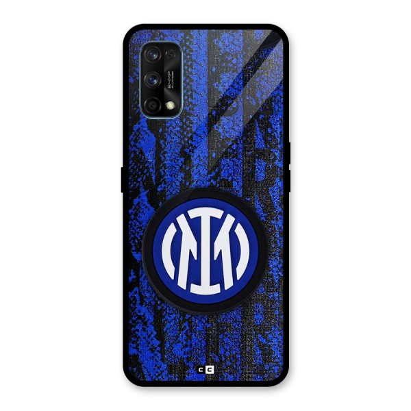 Inter Milan Texture Glass Back Case for Realme 7 Pro