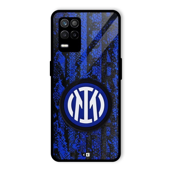 Inter Milan Texture Glass Back Case for Realme 8 5G