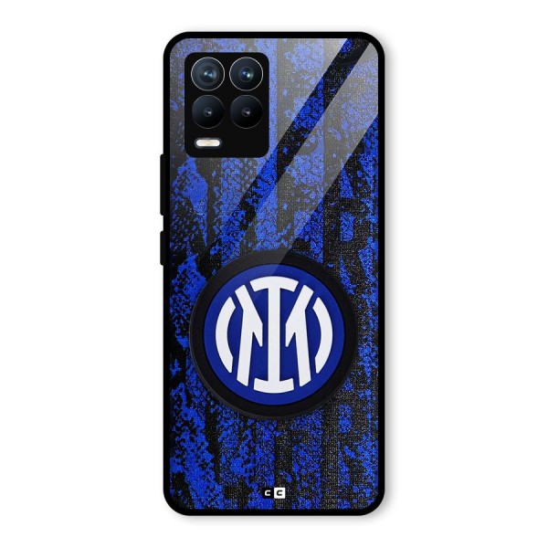 Inter Milan Texture Glass Back Case for Realme 8 Pro