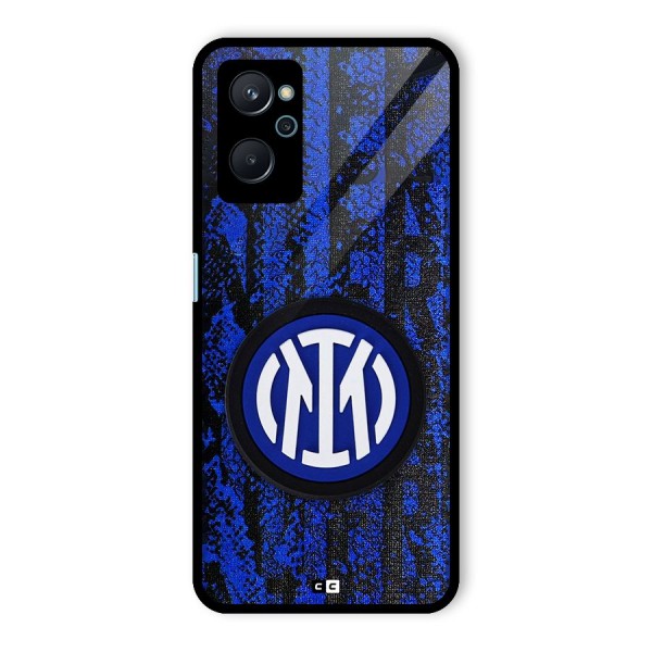 Inter Milan Texture Glass Back Case for Realme 9i