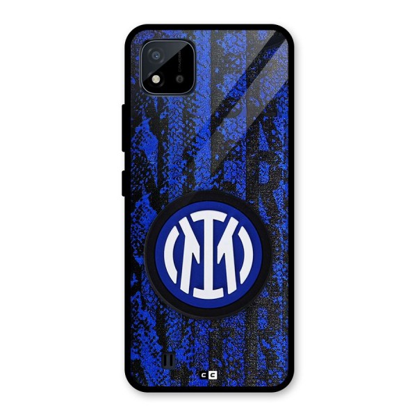 Inter Milan Texture Glass Back Case for Realme C11 2021