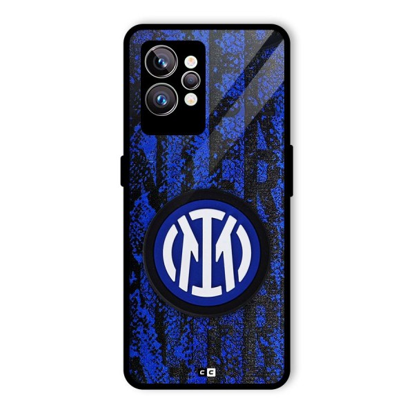 Inter Milan Texture Glass Back Case for Realme GT2 Pro