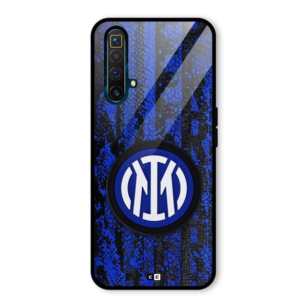 Inter Milan Texture Glass Back Case for Realme X3 SuperZoom