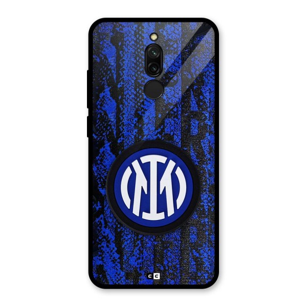 Inter Milan Texture Glass Back Case for Redmi 8