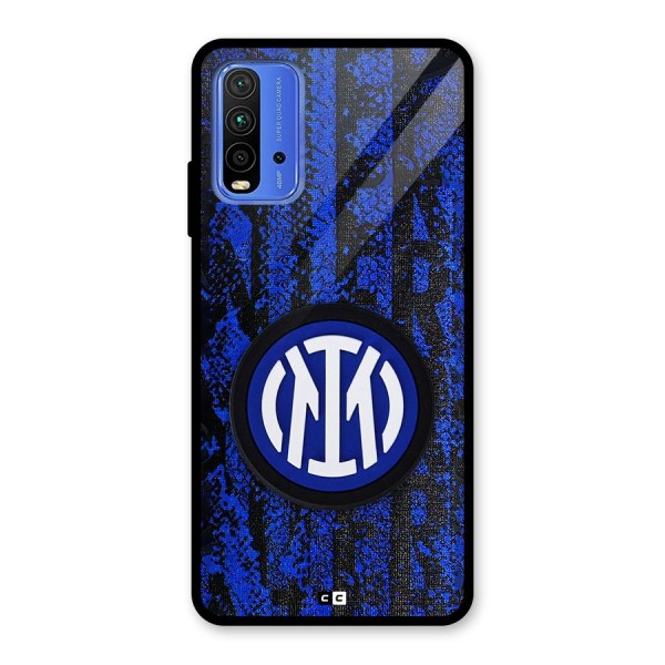 Inter Milan Texture Glass Back Case for Redmi 9 Power