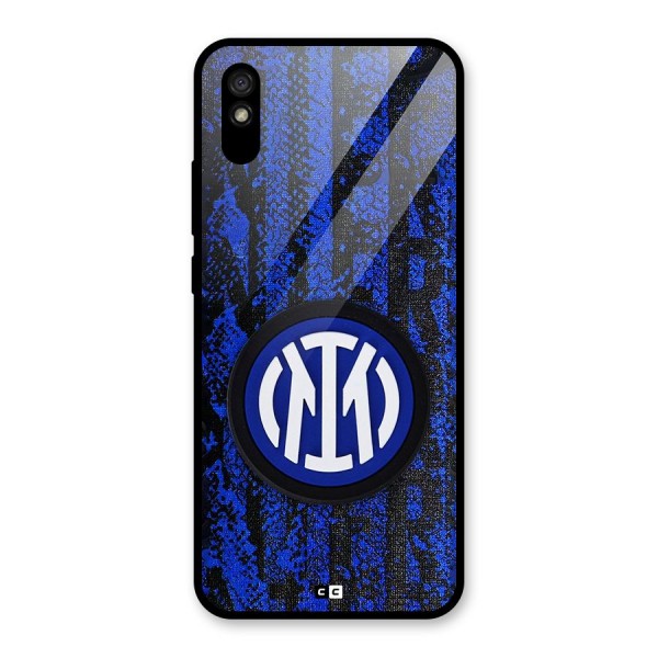 Inter Milan Texture Glass Back Case for Redmi 9i