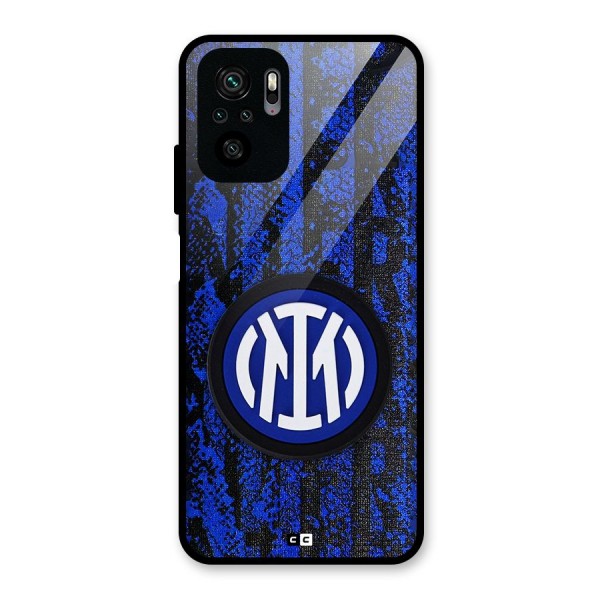 Inter Milan Texture Glass Back Case for Redmi Note 10S