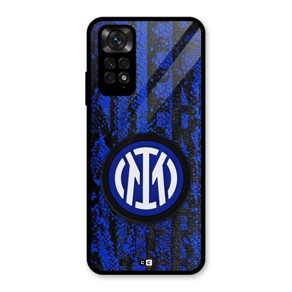 Inter Milan Texture Glass Back Case for Redmi Note 11S