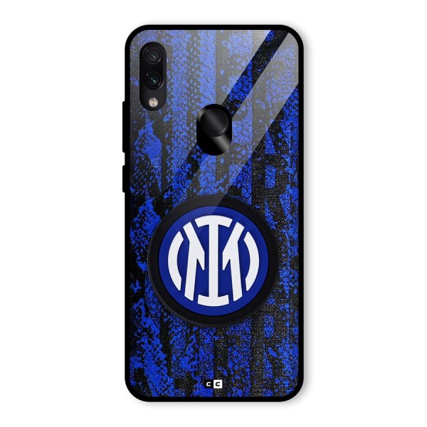 Inter Milan Texture Glass Back Case for Redmi Note 7