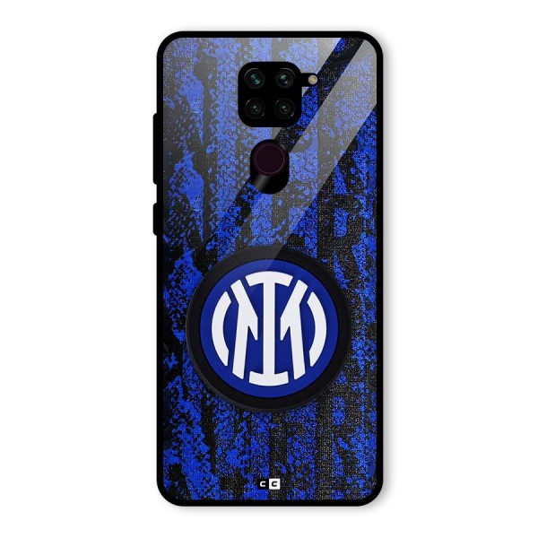 Inter Milan Texture Glass Back Case for Redmi Note 9