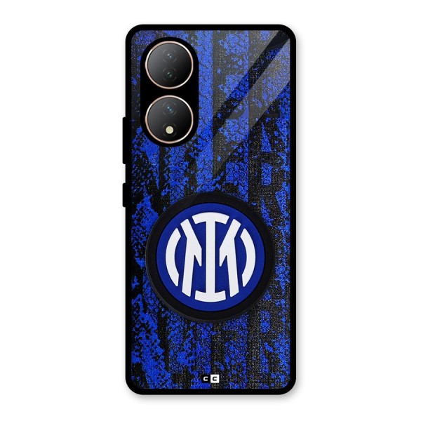 Inter Milan Texture Glass Back Case for Vivo T2