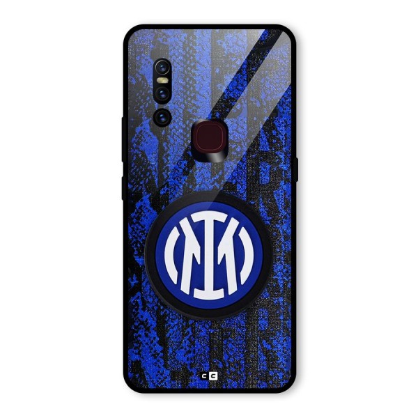 Inter Milan Texture Glass Back Case for Vivo V15