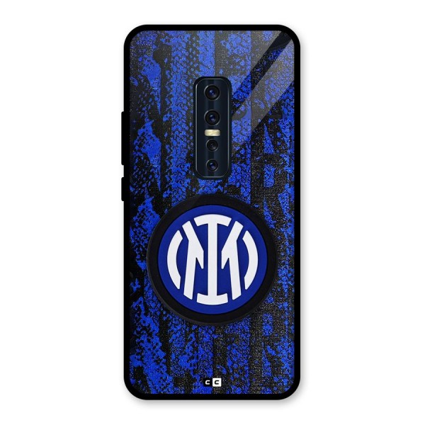 Inter Milan Texture Glass Back Case for Vivo V17 Pro