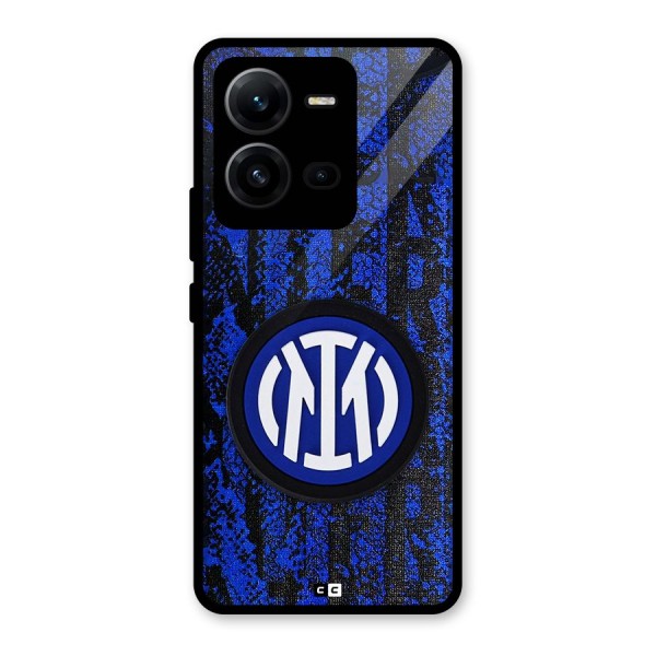 Inter Milan Texture Glass Back Case for Vivo V25