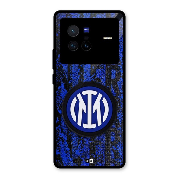 Inter Milan Texture Glass Back Case for Vivo X80