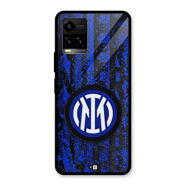 Inter Milan Texture Glass Back Case for Vivo Y21A