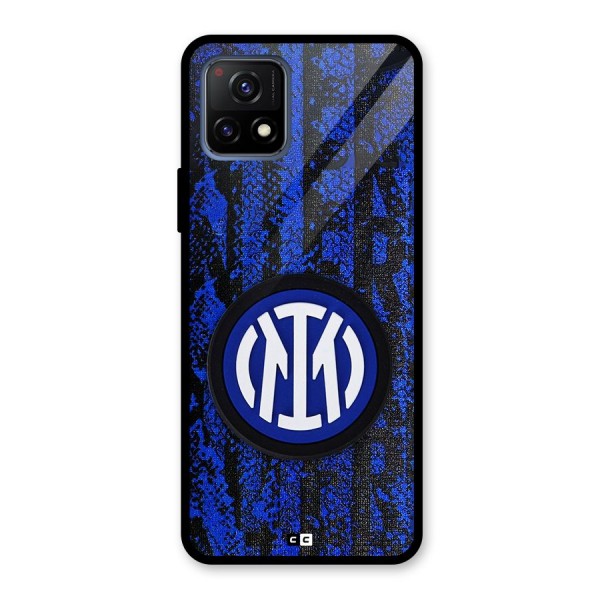 Inter Milan Texture Glass Back Case for Vivo Y72 5G