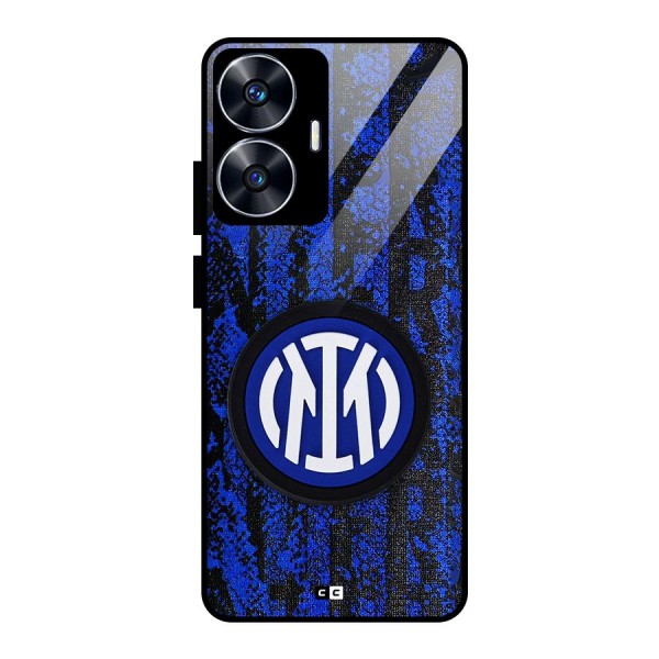 Inter Milan Texture Glass Back Case for realme C55