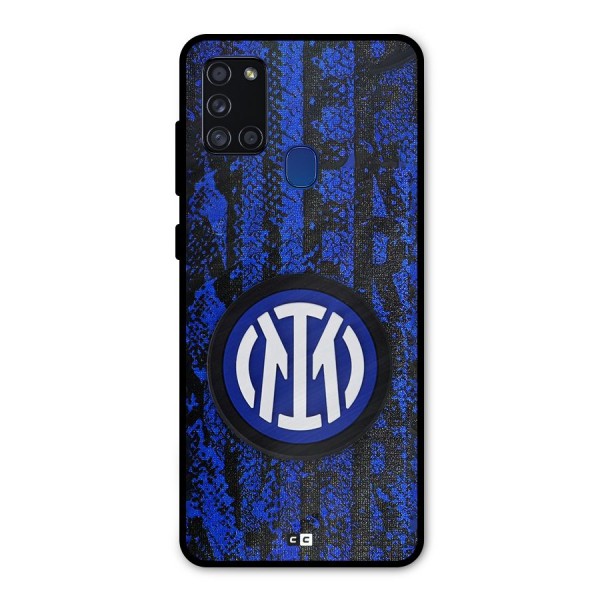 Inter Milan Texture Metal Back Case for Galaxy A21s