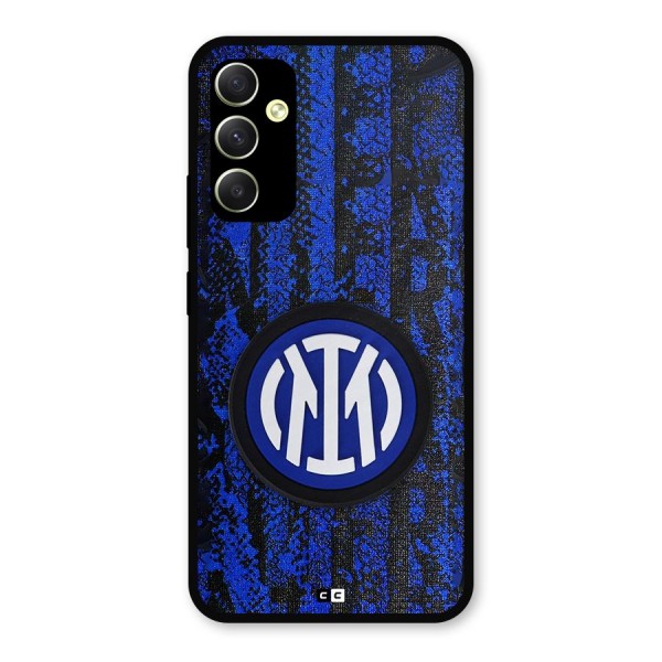 Inter Milan Texture Metal Back Case for Galaxy A34