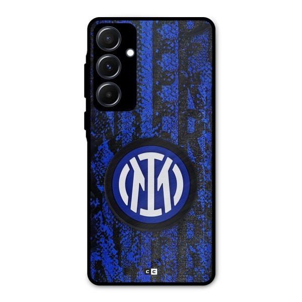 Inter Milan Texture Metal Back Case for Galaxy A55