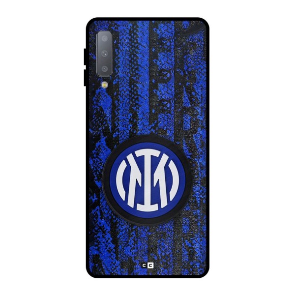 Inter Milan Texture Metal Back Case for Galaxy A7 (2018)