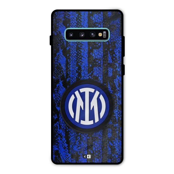 Inter Milan Texture Metal Back Case for Galaxy S10 Plus