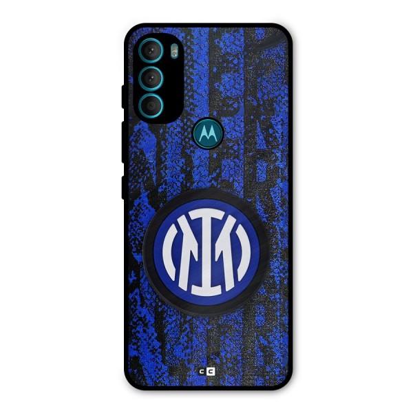 Inter Milan Texture Metal Back Case for Moto G71 5G