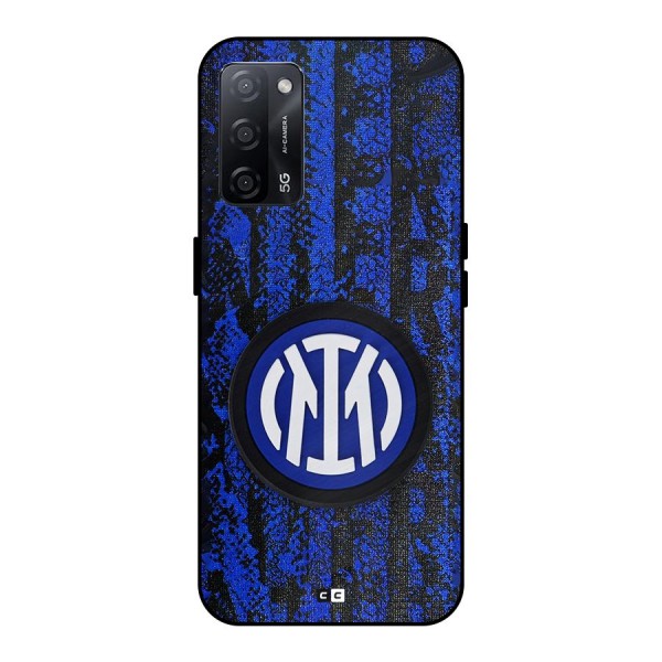 Inter Milan Texture Metal Back Case for Oppo A53s 5G