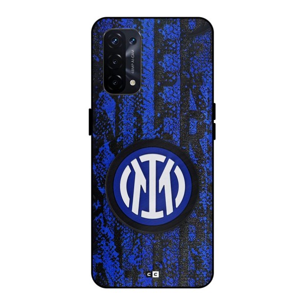 Inter Milan Texture Metal Back Case for Oppo A74 5G