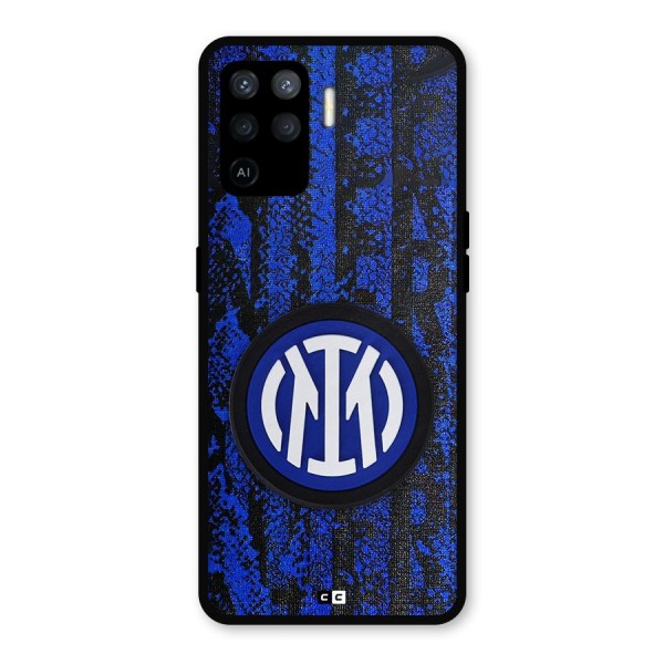 Inter Milan Texture Metal Back Case for Oppo F19 Pro